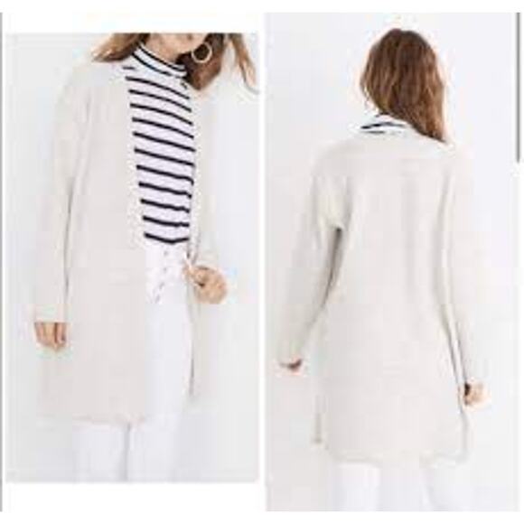 Madewell Lombard Coat Cardigan Sweater Beige Heather Gray Size S - Picture 1 of 5